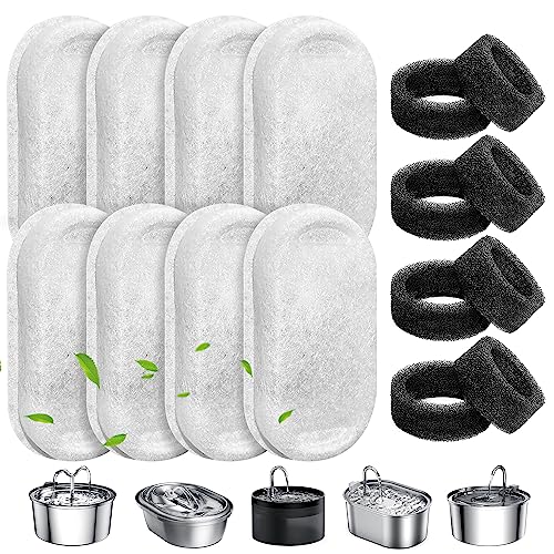 16Pcs Cat Water Fountain Filter Fit 101oz (8 Count)