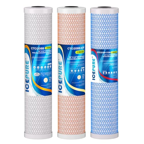 4.5" x 20" Whole House CTO Carbon Water Filter (3 Count)