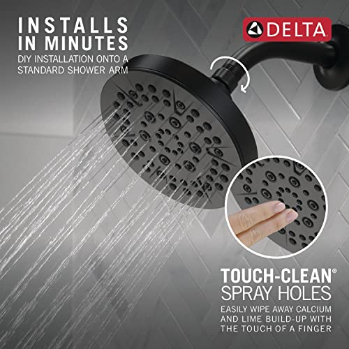 6 Setting Matte Black Shower Head with High Pressure Spray