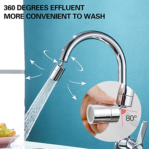 2 Pack Sink Faucet Aerator 360 Degree Swivel Kitchen Faucet Sprayer Attachment