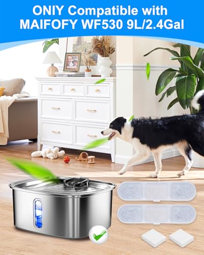 Dog Fountain Water Bowl Filters Compatible with MAILOFY WF530 9L (12 Count)