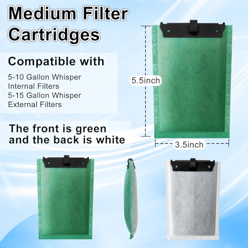 16 Pack Medium Filter Cartridges Replacement Compatible with Whisper 10i (16 Count)