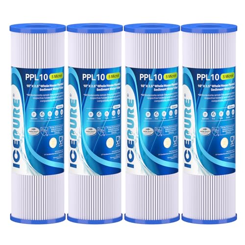 10" x 2.5" Pleated Sediment Water Filter Cartridge Replacement Any 10 inch RO Unit (4 Count)