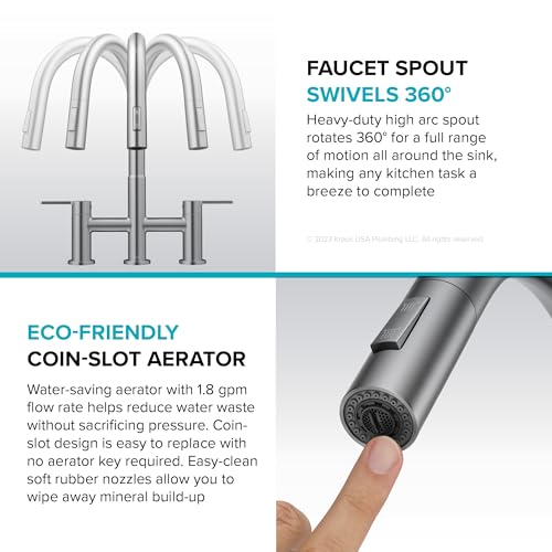 Oletto Bridge Kitchen Faucet with Pull