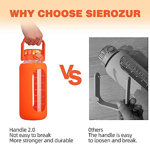 42 oz Glass Water Bottle with 2