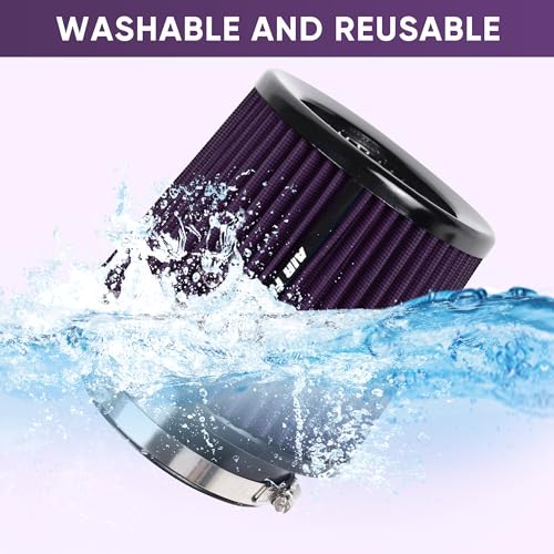 3 3.5 4 Inches Cold Air Intake Filter 76mm 89mm 101mm High Performance Washable Clamp