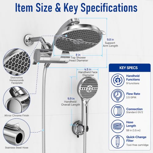 Filtered Shower Head with Handheld