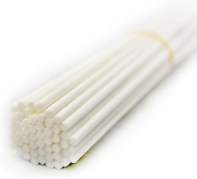 50 Pieces Fiber Reed Diffuser Replacement Refill Sticks for Aroma Fragrance (White, 12
