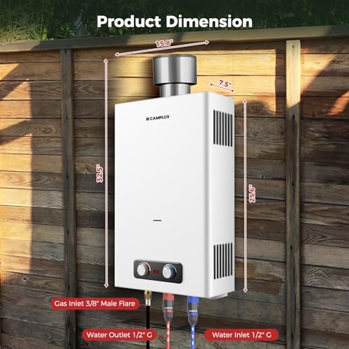 CAMPLUX 4.22 GPM Propane Tankless Water Heater with 4.33'' S
