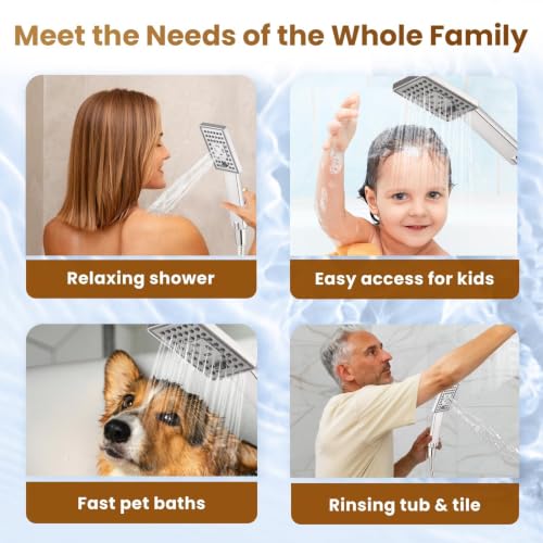 Rain Shower Head with Handheld Spray