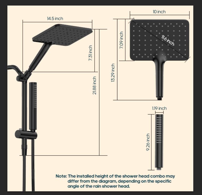 High Pressure Filtered Shower Head with Handheld Combo