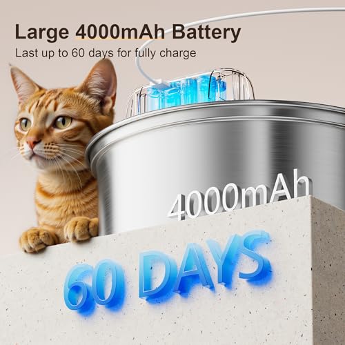 W12 Upgraded Wireless Smart Stainless Steel Dog & Cat Water Fountain
