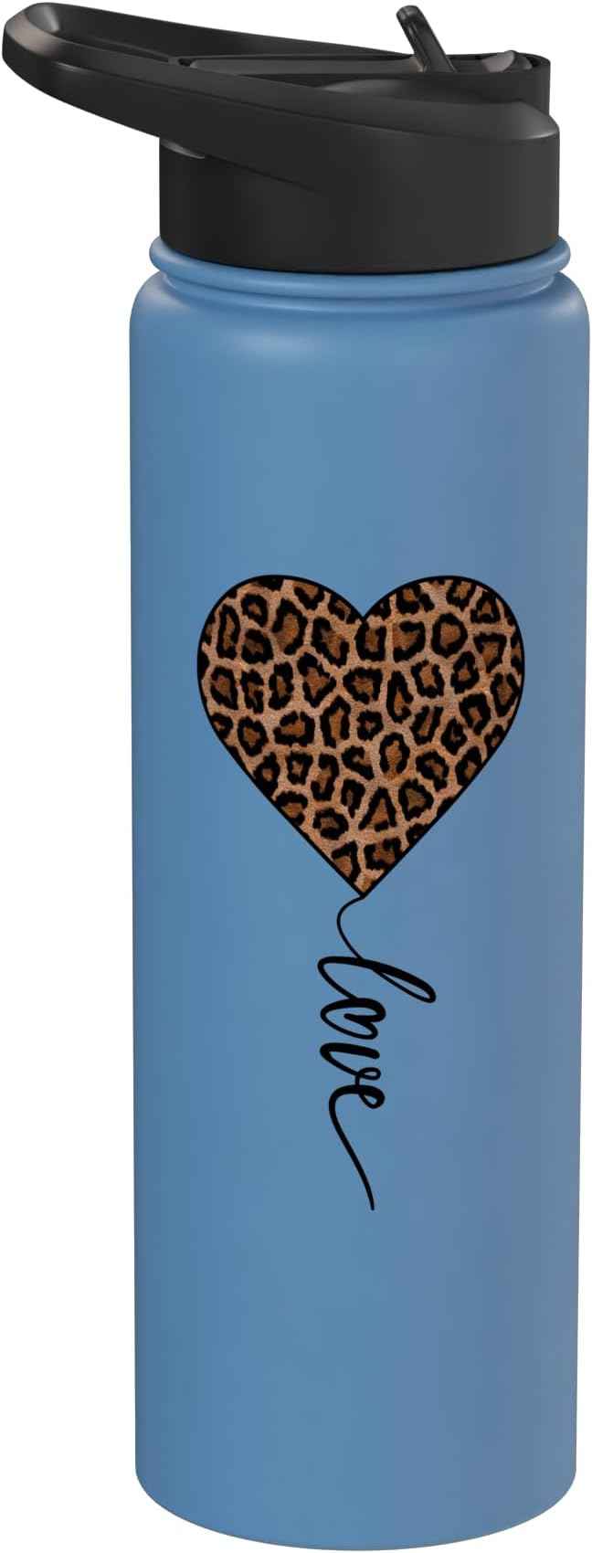 Heart Love Cheetah Leopard Tiger | Wild Animal Print Stainless Steel Insulated Water Bottle