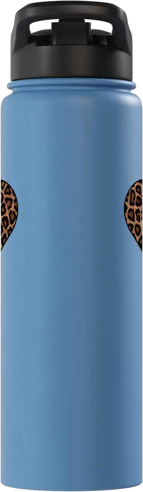 Heart Love Cheetah Leopard Tiger | Wild Animal Print Stainless Steel Insulated Water Bottle