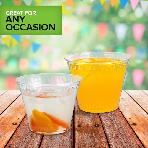 9 oz Clear PLA Cold Cups 1000 Pack Disposable Cups for Water Wine Beer Samples (1000 Count)