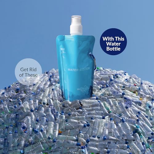Collapsible Water Bottle 23oz with Carabiner (6 Count)