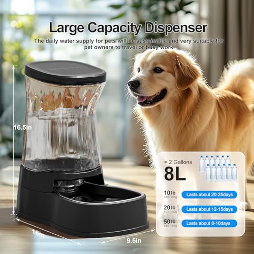 Automatic Dog Water Dispenser Gravity Stainless Steel Water Waterer Feeder