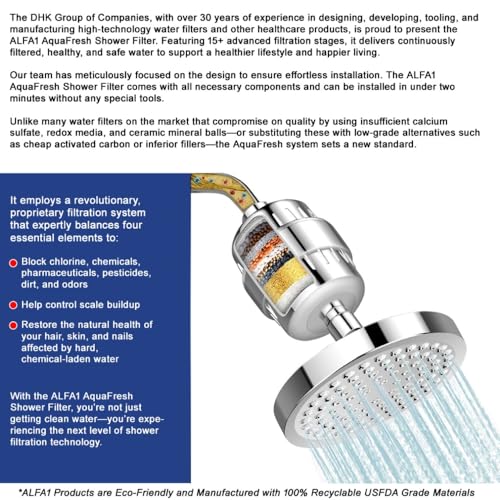 ALFA1 Premium 15‑Stage Shower Filter for Hard Water