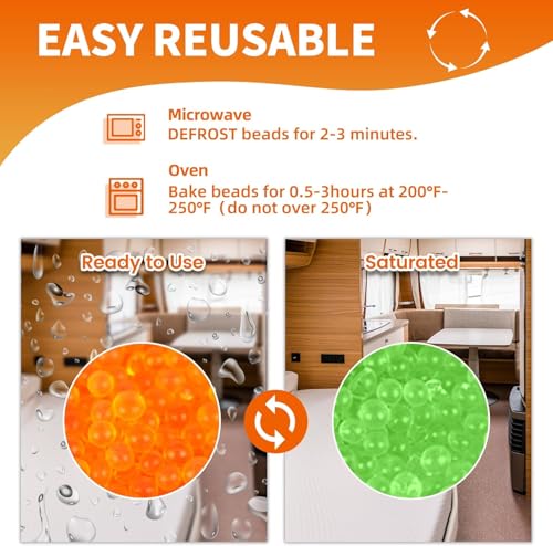 2X 1000 Gram Reachargeable Silica Gel Beads with 2 Cloth Bags