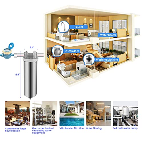 NSF ANSI 42 Certification 304 Stainless Steel Filter Housing for 10"Filter Cartridge