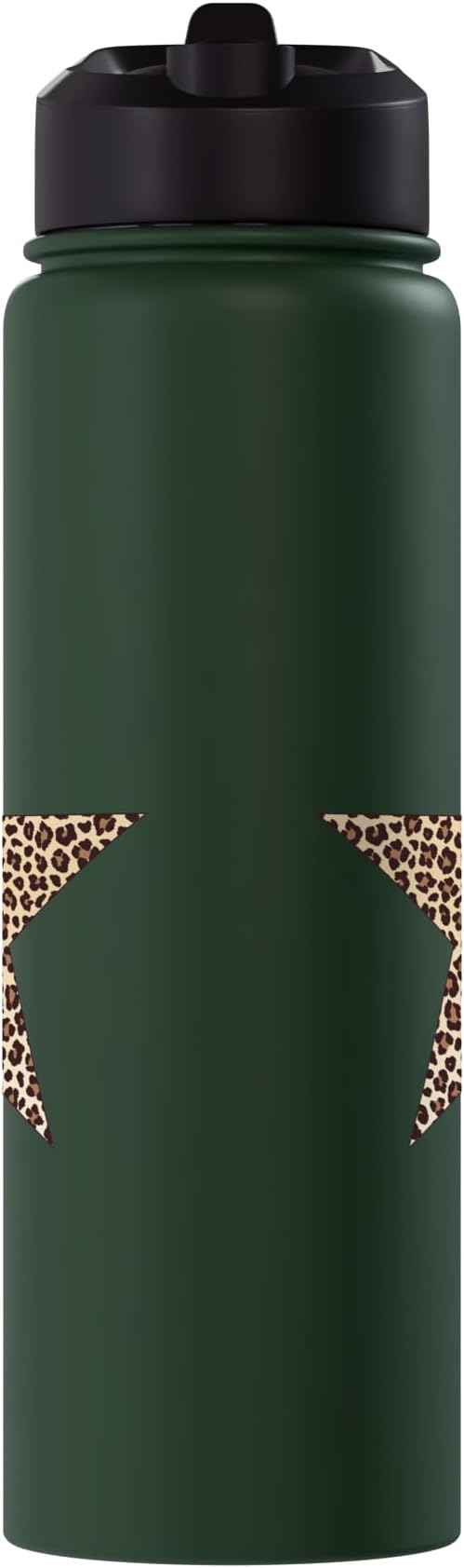 Star Shape - Cute Cheetah Leopard Print Graphic Stainless Steel Insulated Water Bottle