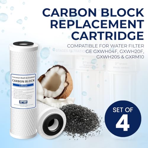 Set of 4 Compatible for Water Filter GE GXWH04F (4 Count)