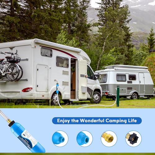 RV Inline Water Filter with Flexible Hose Protector (2 Count)