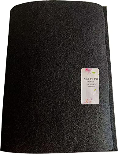 Cut-to-Fit Activated Carbon Filter Sheet Charcoal Air Vent Filters Pad Black Range Hood AC Replacement Fabric Filter 2 Pack 16