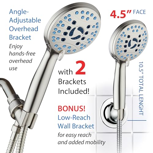 AquaCare 8 mode High Pressure Handheld Shower Head with 2