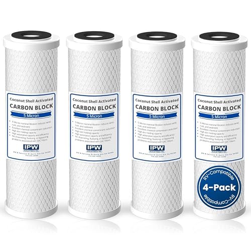 4-Pack Flow-Pur 8 (WCBCS-975-RV) Water Filter Replacement and Water Purifier Activated Carbon Filter for RV Water Filter System (4 Count)