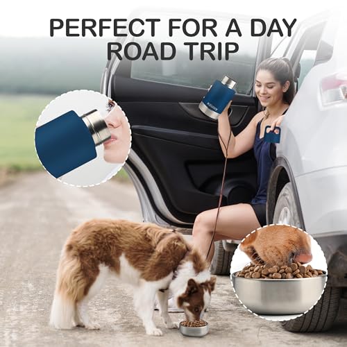Insulated Dog Travel Water Bottle with Detachable Bowls