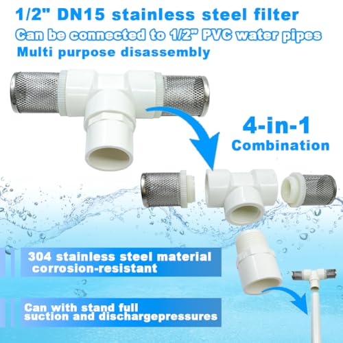 1 2" T Strainers steel filter cover connected to 1