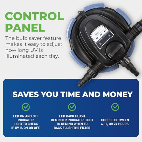 95053 UltraKlean 2000 Gallon Biological Pressure Filter with 14 Watt UV Clarifier Sterilizer for Pond Water Feature
