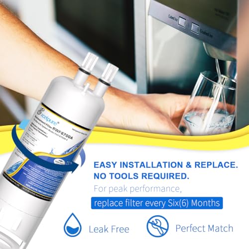 WHR1RXD1 Refrigerator Water Filter Replacement for EDR1RXD1 (4 Count)