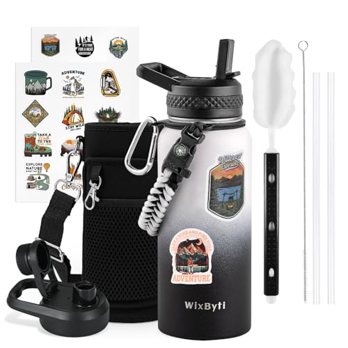 32 oz Insulated Water Bottle with Straw