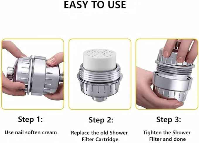 2-Pack 20-Stage Shower Filter Universal Replacement Cartridges - Suitable for Hard Water Purifiers, Removes Chlorine, Heavy Metals, Iron, Other Sediments, Softens Water, Improves Skin and Hair