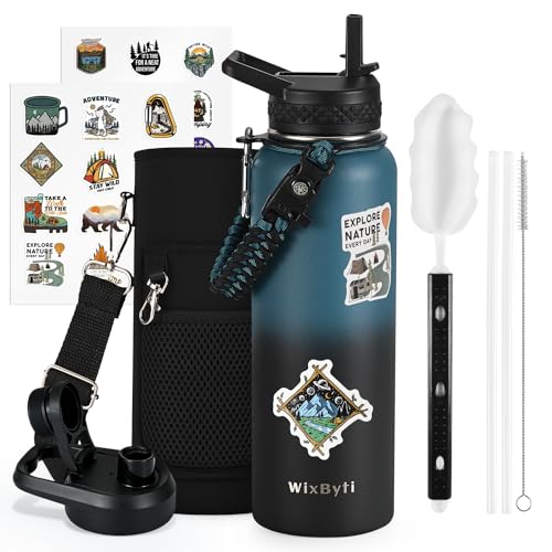 40 oz Insulated Water Bottle with Straw