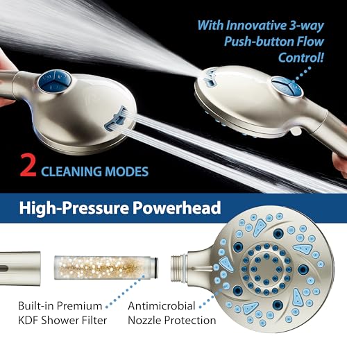 High Pressure 10 Spray Mode Filtered Showerhead