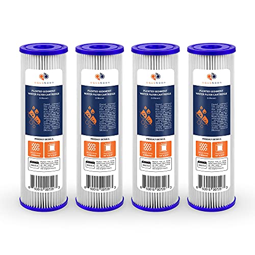 Pleated Sediment 5 Micron Whole House Water Filter 10 x 2.5 4 (4 Count)