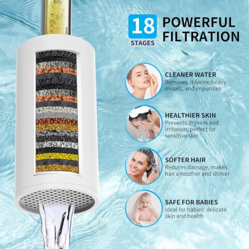 8 Inch Filtered Shower Head with Extension Arm Brushed Nickel