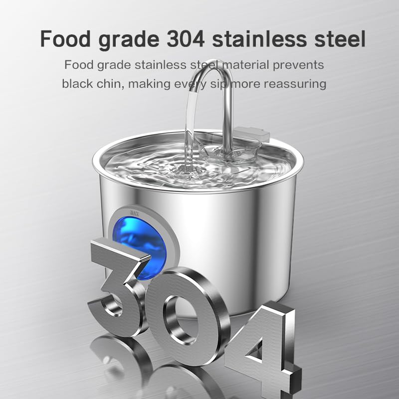 Cat Water Fountain Stainless Steel (74.39 Ounce)