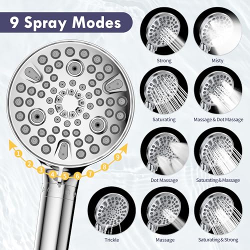 Chrome Filtered Dual Shower Head with Handheld Spray Combo