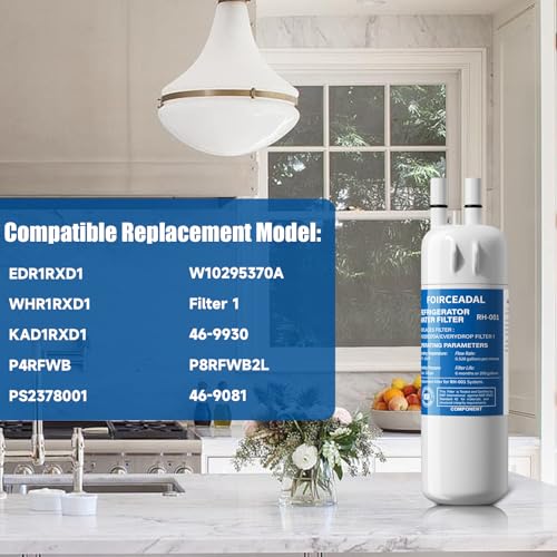 Upgraded W10295370A Water Filter Replacement Compatible with Whirlpool EDR1RXD1 (3 Count)