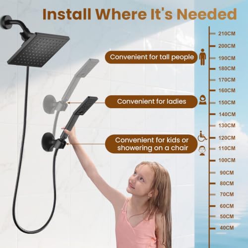 Rain Shower Head with Handheld Spray