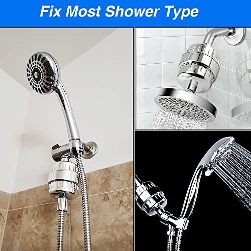 15 Stage Shower Head Filter Water Filter for Hard Water Silver