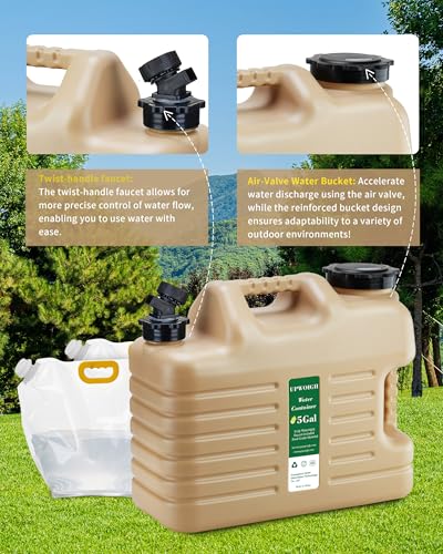 5 Gallon Water Jug & 2.6 Gal Collapsible Water Bag Set