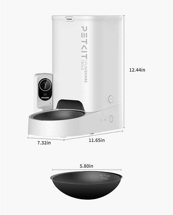 PETKIT Automatic Cat Dog Feeder with 1080P HD Camera+1.85L Wireless Pump Pet Water Fountain Dispenser, 2.4GHz Wifi and 2-Way Audio Pet Feeder Food Dispenser, App Control/Wide Angle/Night Vision Feeder