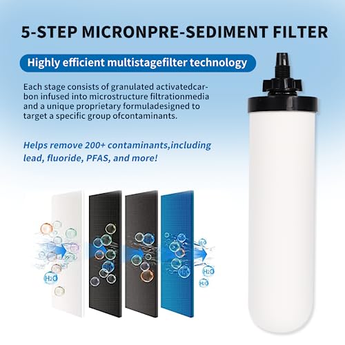 2 Pack 7'' ceramic water filter Candle with Activated Carbon