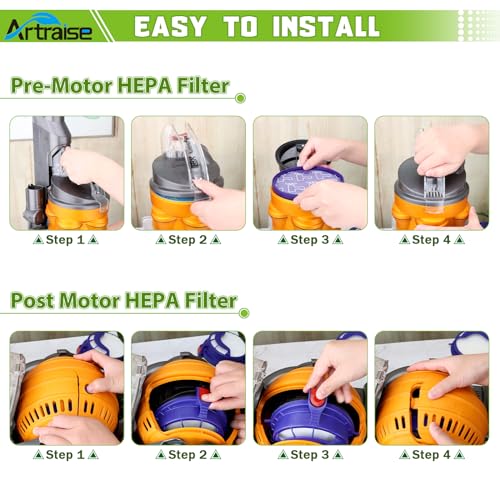 Artriase DC25 Filter Replacement Parts for Dyson Ball Vacuum Cleaner (5 Count)