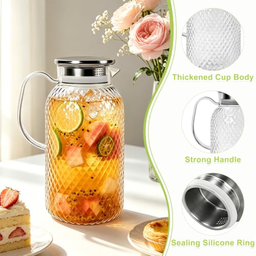 2 Pack Plastic Pitcher with Lid and Handle (2 Count)